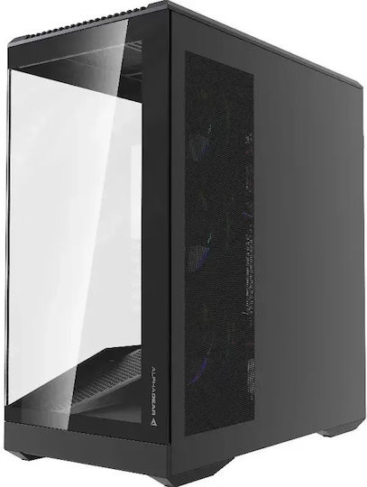 AG-SPECTRE-BK Gaming Midi Tower Computer Case with Side Window Black