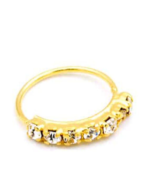 Asimi Body Piercing Nose Hoop Piercing Earring in Gold-Plated Silver 10mm White