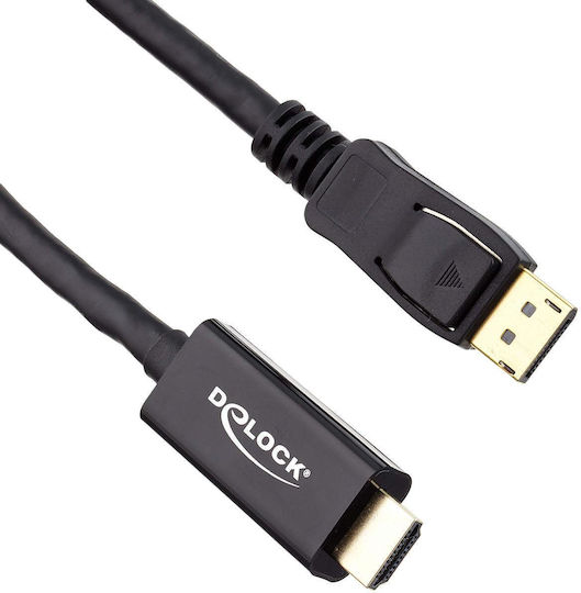 DeLock 85955 DisplayPort Male to HDMI Male Cable 1m Black