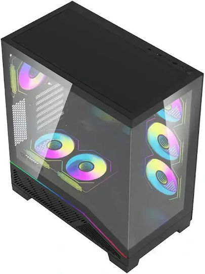 K430 Gaming Midi Tower Computer Case with Side Window Black