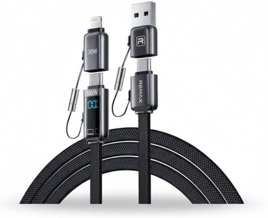 Remax Cablu USB Braided la Cablu 5A Negru