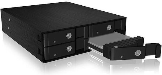 Icy Box Πλαίσιο Για Σκληρούς Δίσκους Backplane IcyBox 4x2,5" SATA/SAS HDD/SSD to 5,25" bay Μαύρο IB-2240SSK