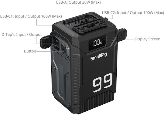 SmallRig 5864 T99 Power Bank cu baterie V-mount