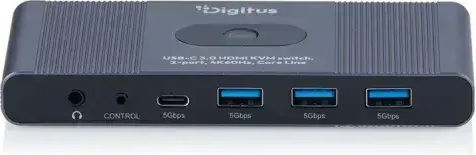 Digitus DS-12855 KVM И Превключвател На Данни С USB-C / HDMI