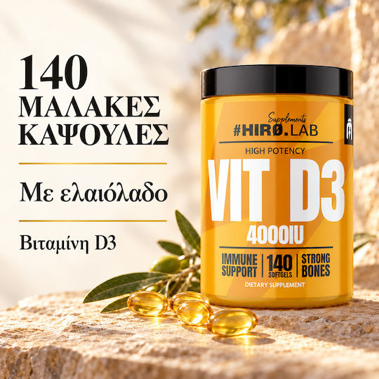 Hiro.Lab Vitamin D3 4000 IU 140 Softgels