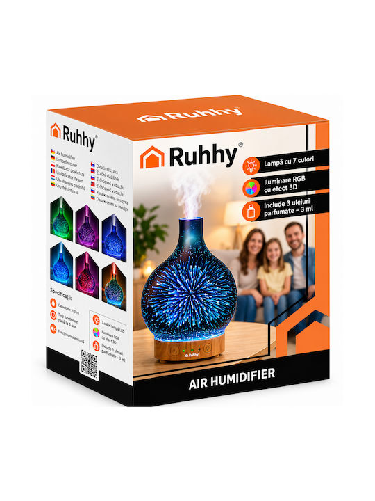 Ruhhy LED-Ultraschall-Aromatherapiegerät mit Timer Mehrfarbig 200 ml CMR-062