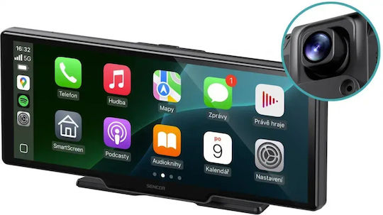 Sencor Touchscreen-Multimedia-Bildschirm für das Auto-Dashboard mit Apple CarPlay / Android Auto / Bluetooth