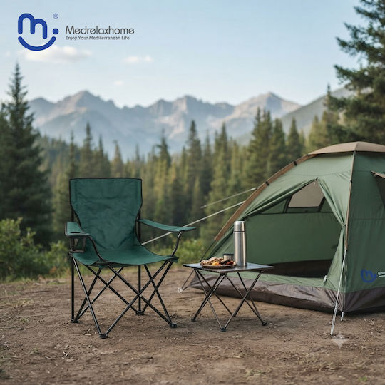 Medrelaxhome Scaun Pliant Camping Deluxe Verde Închis