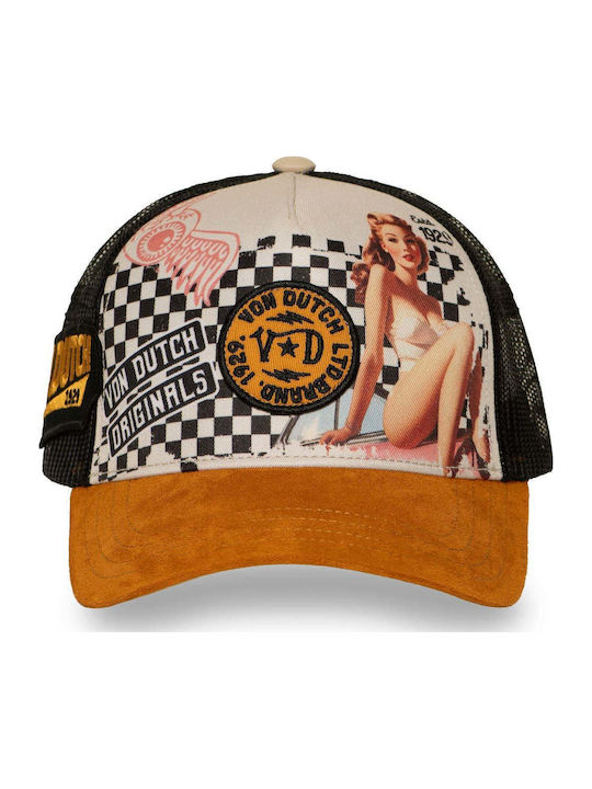 Шапка Von Dutch тип Trucker – серия Pin-up No 3 Checker Garage Edition, многоцветна