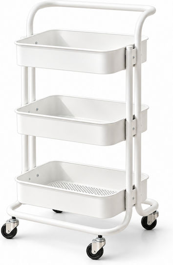Vesta Home Metall-Küchenwagen mit 3 Ebenen Weiß 41.5x36x82.5cm