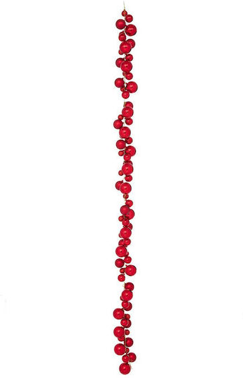 Künstliche Weihnachtsgirlande aus Kunststoff, Rot, 180 cm