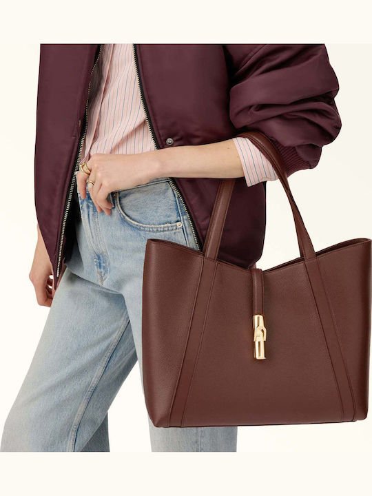 Furla Goccia L Geantă Tote de Damă din Piele Maro