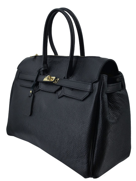 Schwarze Damen-Lederhandtasche