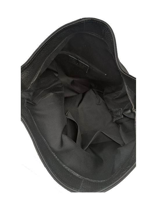 Black Leather Women's Backpack