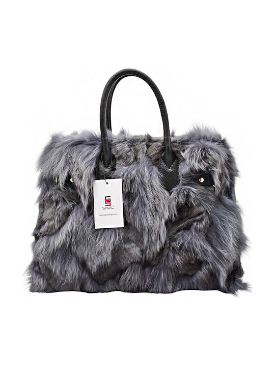 Fur Women's Tote Bag Grey-Anthracite