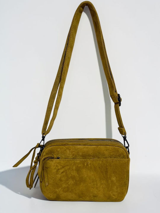 Women's Crossbody Bag Suede Mustard