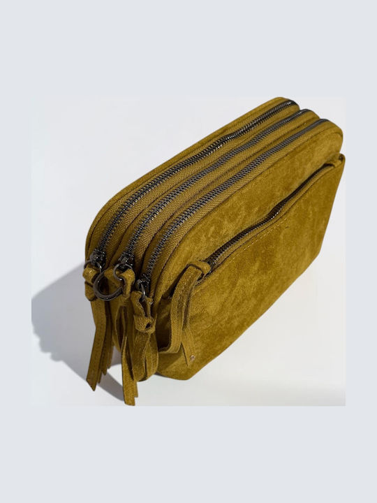 Women's Crossbody Bag Suede Mustard