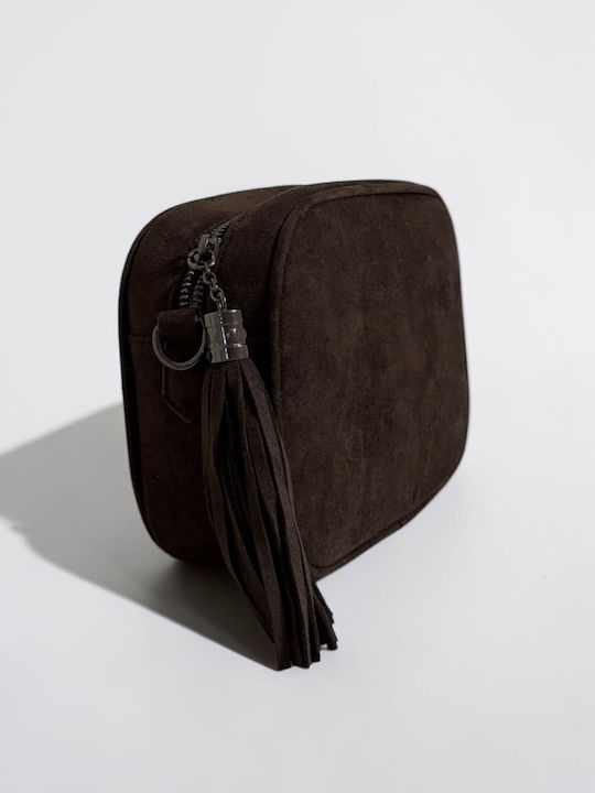 Aurora Women's Crossbody Bag Dark Brown Suede