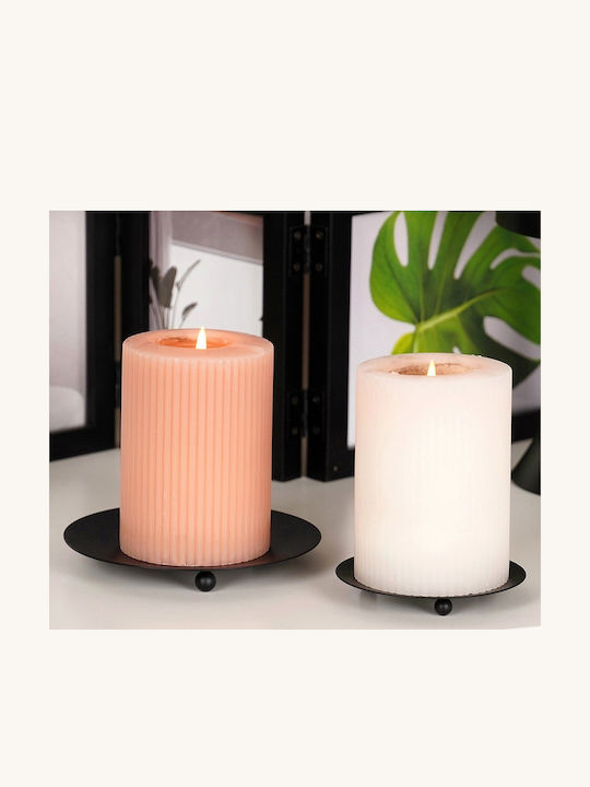 Home&Styling Collection Κηροπήγιο Μεταλλικό σε Μαύρο Χρώμα 12x12εκ.