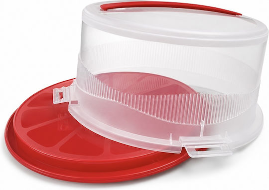 Plastic Cake Stand with Transparent Lid 26x26cm