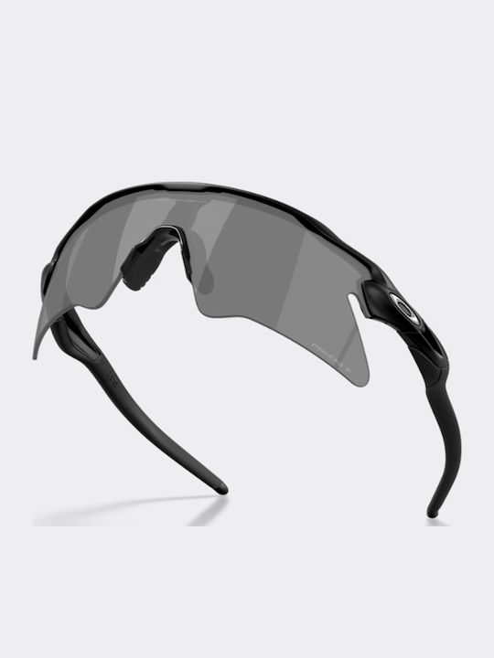Radar Ev Heater Unisex Sunglasses with Black Horn-Rimmed Frame and Grey Lens