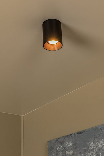 Φωτιστικό Οροφής Lucide 09945-01-30 Gerti Μαύρο Ματ Black Mat Χρυσό Gold Coloured