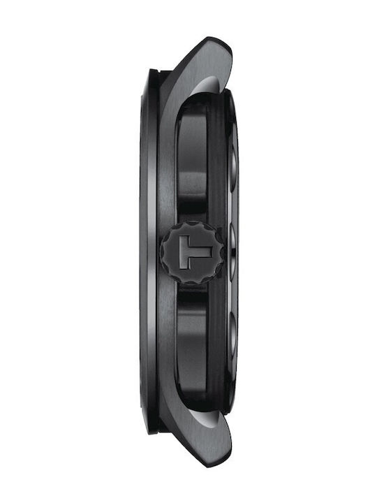 T-Race Men's Battery Chronograph Watch with Black Leather Strap
