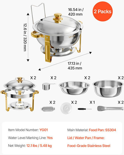 Vevor Μπεν Μαρί Σερβιρίσματος 5.7lt