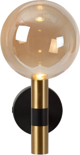 Lucide 21241-02-62 Josiane Wall Light Matte Black Black Matte Honey Amber