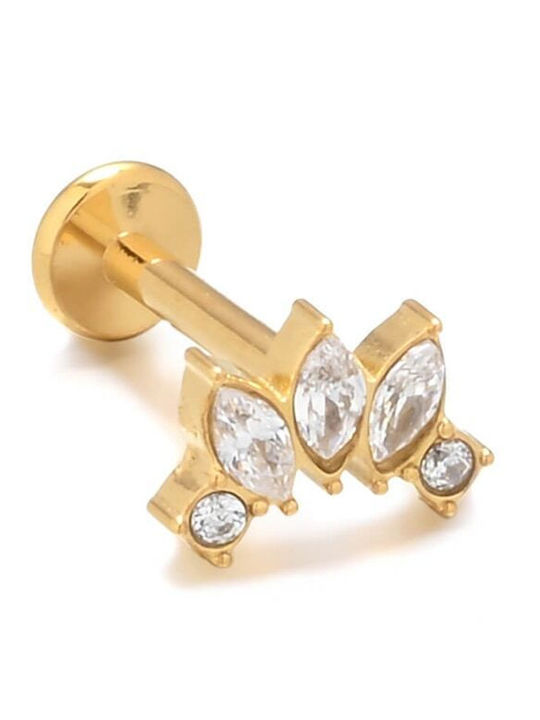 Asimi Body Piercing Обеца Барче от Позлатена Стомана