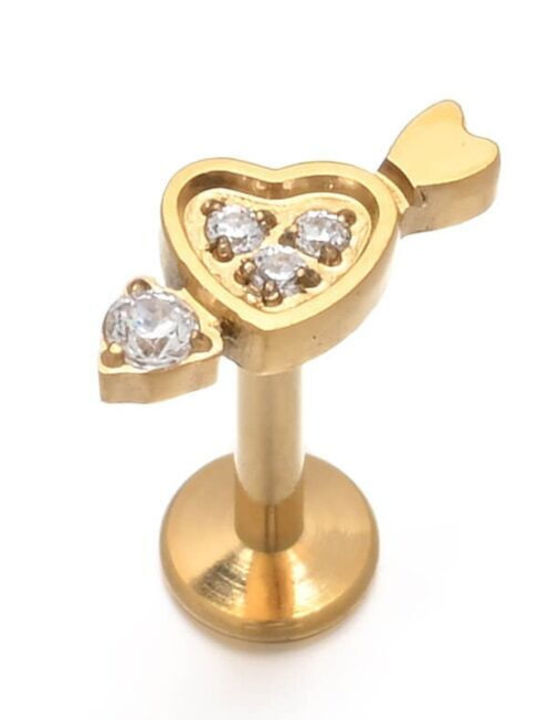 Asimi Body Piercing Обеца Барче от Позлатена Стомана