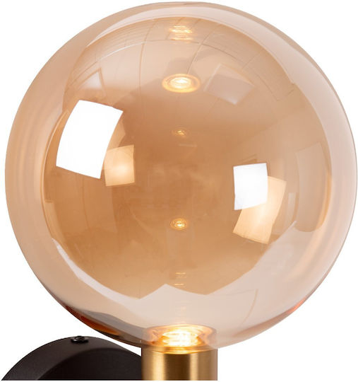 Lucide 21241-02-62 Josiane Wall Light Matte Black Black Matte Honey Amber