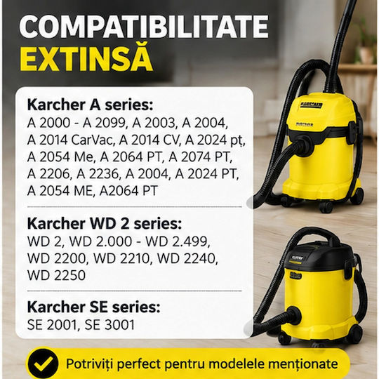 Торбички за Прахосмукачки 10 бр. Съвместими с Прахосмукачка Karcher