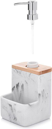 Duka Küchenspender aus Kunststoff mit Schwammhalter, Weiß, 200 ml