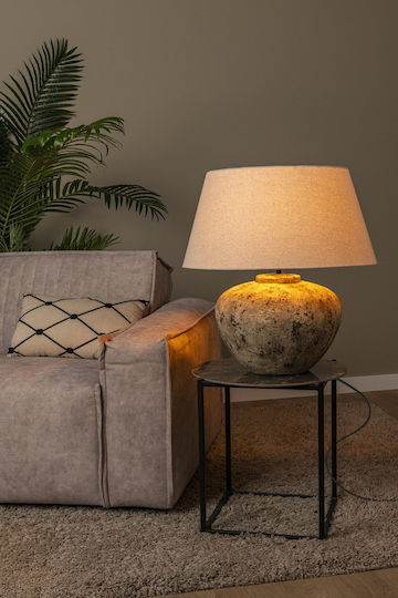 Lucide Lightning Table Lamp with Brown Shade and Base