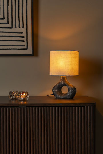 Lucide Lightning Table Lamp with Black Shade and Base