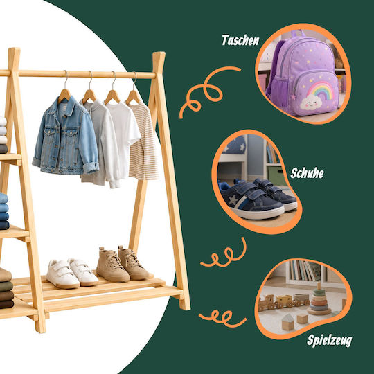Relaxdays Kleiderständer Aus Holz Beigem