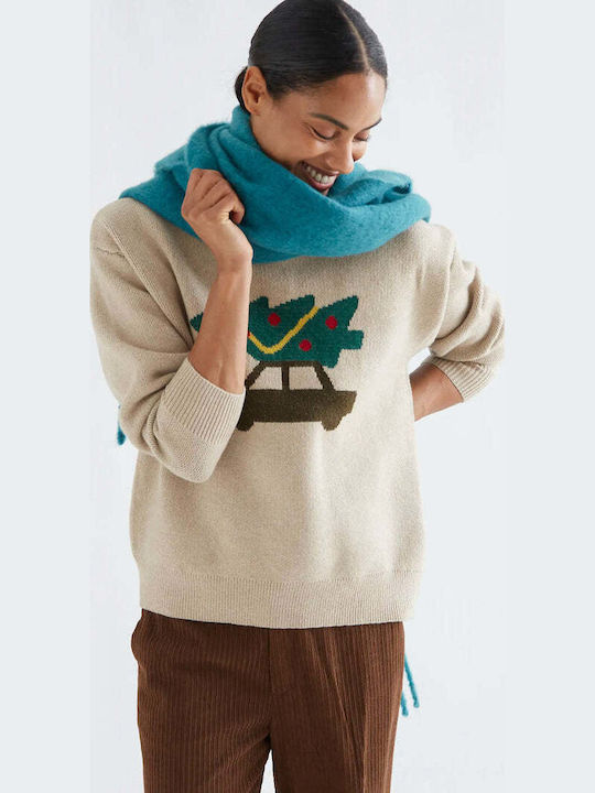 Pulover Damă cu Mâneci Lungi Bej