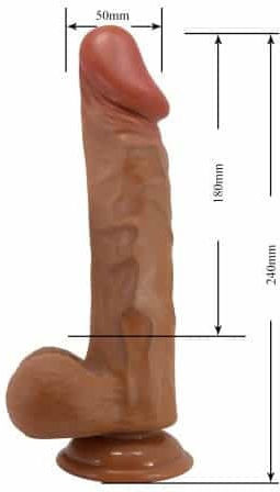 Realistic Dildo with Suction Cup Brown Dildo