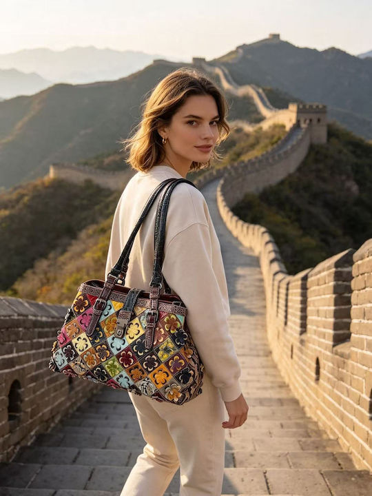 Multicolour Leather Women's Shoulder Bag