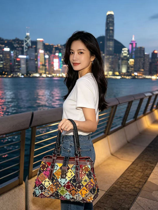 Multicolour Leather Women's Shoulder Bag