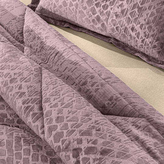 Guy Laroche Sherpa Comforter Set King Size 260x240cm Surreal Amethyst 530 GSM