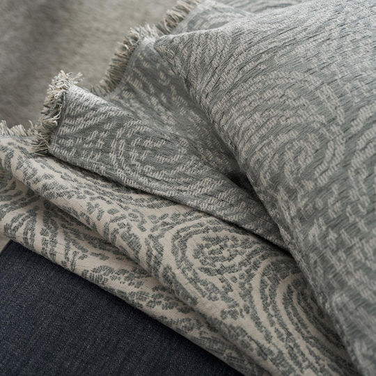 Gofis Home Rune Ριχτάρι Πολυθρόνας Chenille 180x180εκ. Opal Green