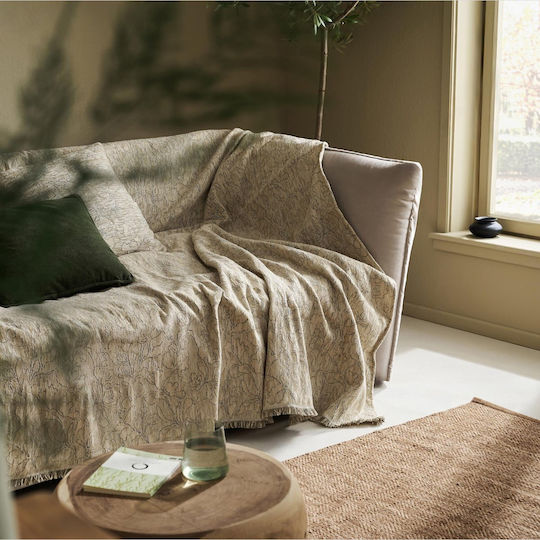 Gofis Home Aradia Chenille Armchair Throw 180x180cm Beige