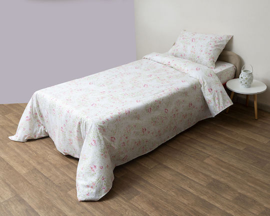 Anna Riska Semi Double Set 3 Pieces 120x205+25cm with Fitted Sheet Pink Anna Riska Semi Double Set 3 Pieces 120x205+25cm with Fitted Sheet Pink