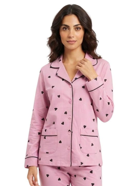 Lovelx Homewear Winter Women's Cotton Pyjama Set Pink