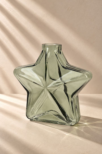 Kaemingk Glass Vase Green 20x7.5xH18cm