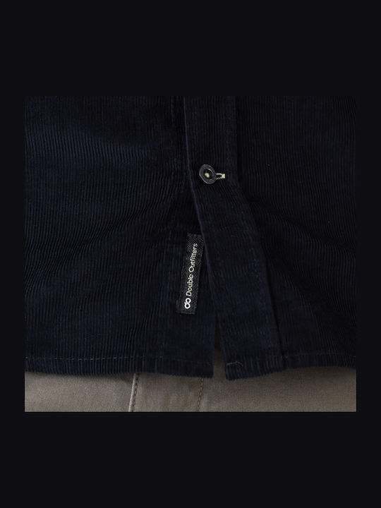 Long Sleeve Corduroy Overshirt in Regular Fit Navy Blue