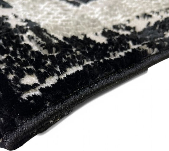 SpitiBazaar Modern Bedroom Rug Set Gray Black 3 Pieces