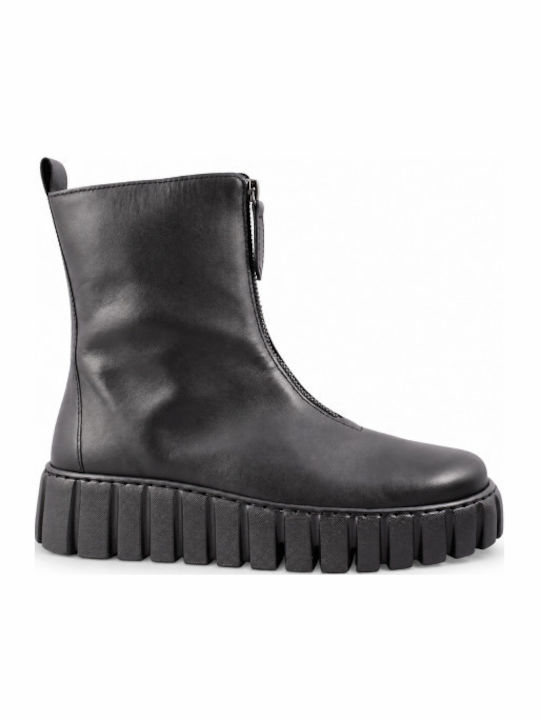 Leather Women's Ankle Boots Black